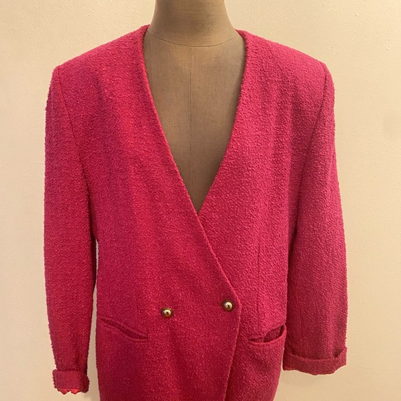 Womens vintage hot pink blazer - Picture 2 of 6